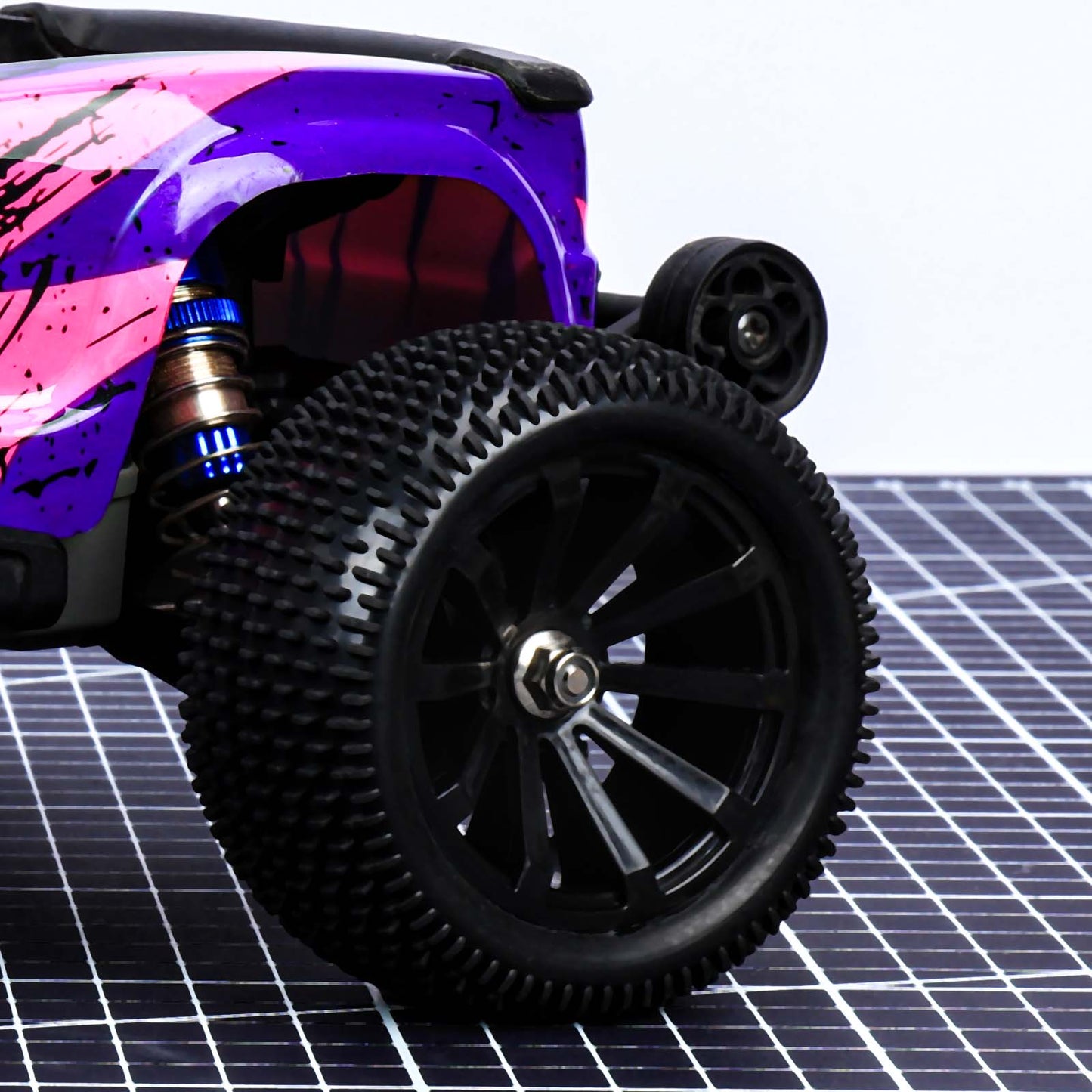 RCAWD Amazon RC Wheel & Tires 10 spokes RCAWD 4pcs 52*74*32mm Pre-glued RC wheels Tires for 1/16 scale MJX Hyper Go 16207