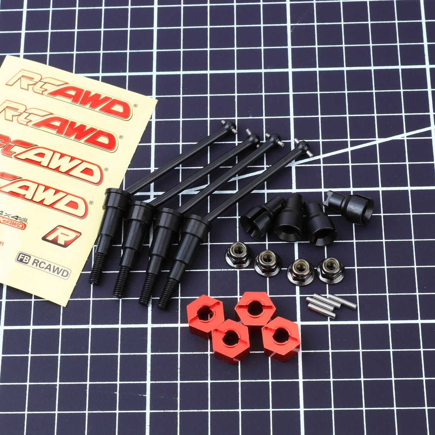 RCAWD Arrma 1/18 GROM Upgrade Parts 7 mm hex set RCAWD Arrma 1/18 GROM Upgrades Metal Axle Diff Cup & Hex Set