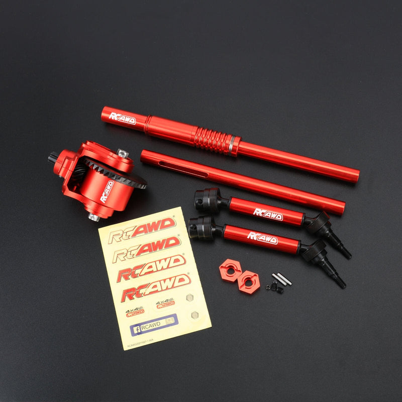 RCAWD ARRMA 3S Red RCAWD ARRMA 3s Upgrades 2WD to 4WD Full Aluminum Differential Set for Grannite Senton Big Rock