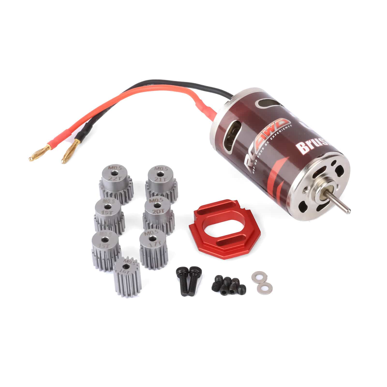 RC Motor 050 50T High Torque Brushed Motor With Mount & Gear - Upgrade For Axial SCX24 1/24 RC Crawler Models