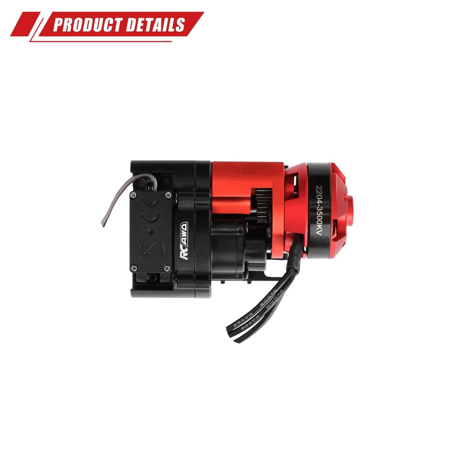RCAWD AXIAL SCX24 3500KV Motor Set RCAWD SCX24 2 Speed Transmission 30A Brushless ESC 3500KV Motor Set With 4 Channel Transmitter Receiver
