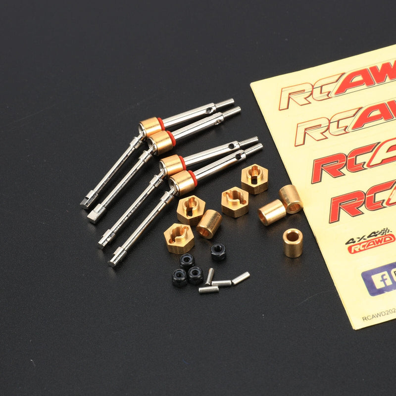 RCAWD SCX24 Upgrades 4WS Extended 4mm CVD Driveshaft 4pcs Compatiable with AX24 4WS - RCAWD