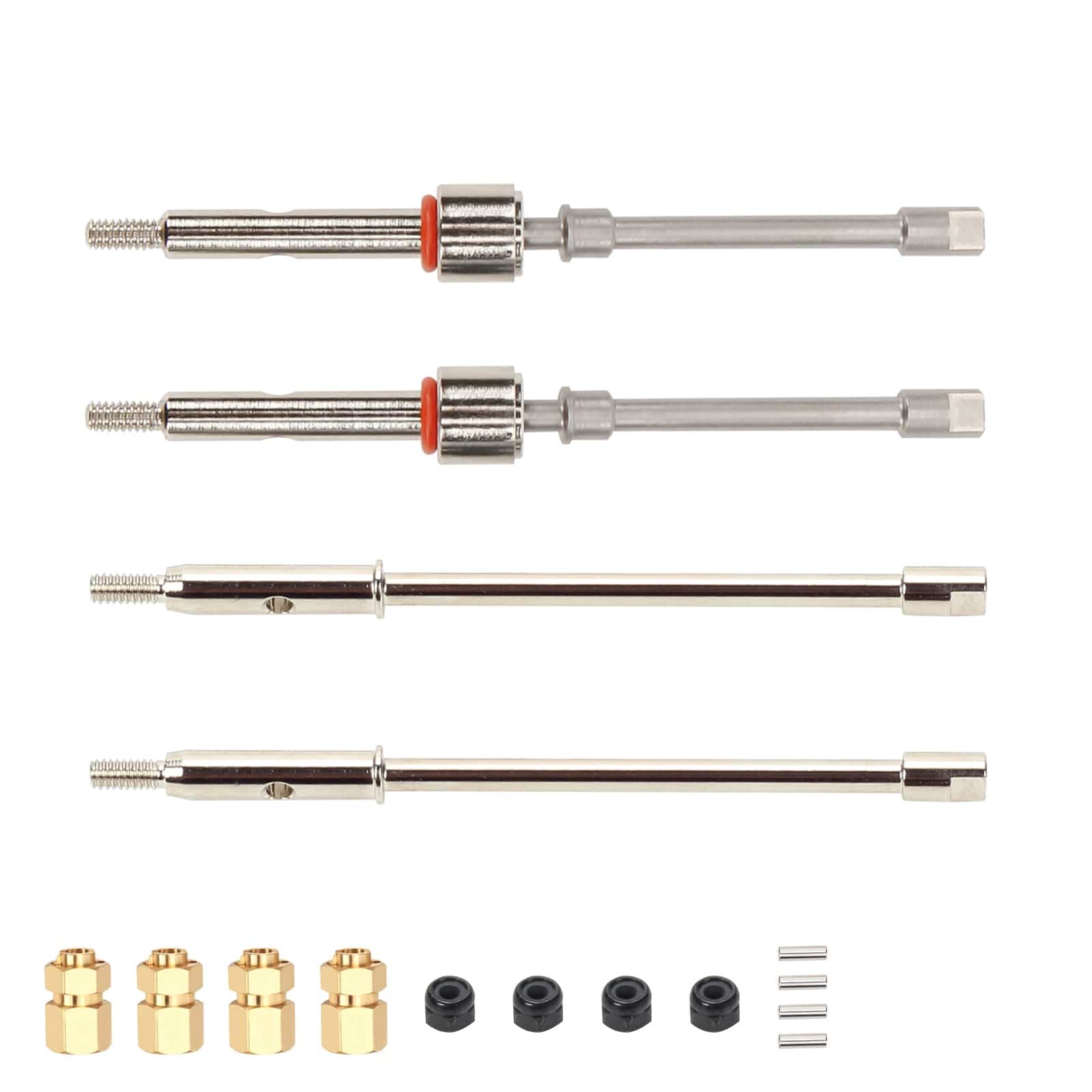 RCAWD SCX24 +4mm Wide Steel CVD Axle and Hex combo set - SCX24