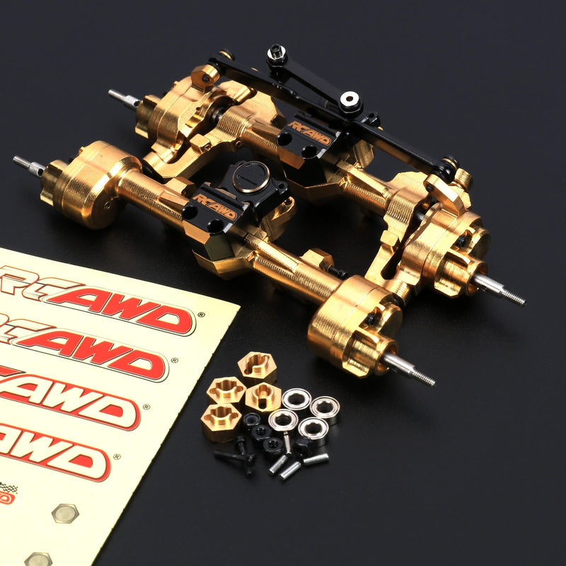 RCAWD Axial SCX24 upgrades Full Brass Front Rear Portal Axle Increase Weight compatiable with AX24 - RCAWD