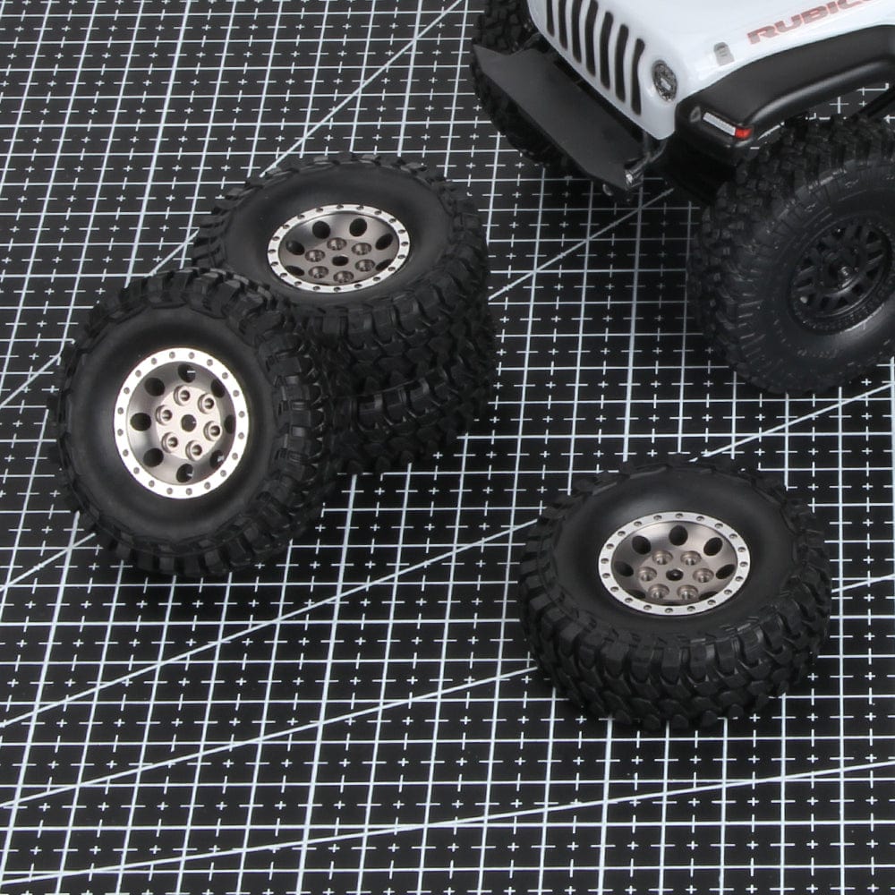 RCAWD AXIAL SCX24 TI RCAWD 1.0'' Aluminium Wheels 55*18mm tires for Axial 1/24 SCX24 crawlers