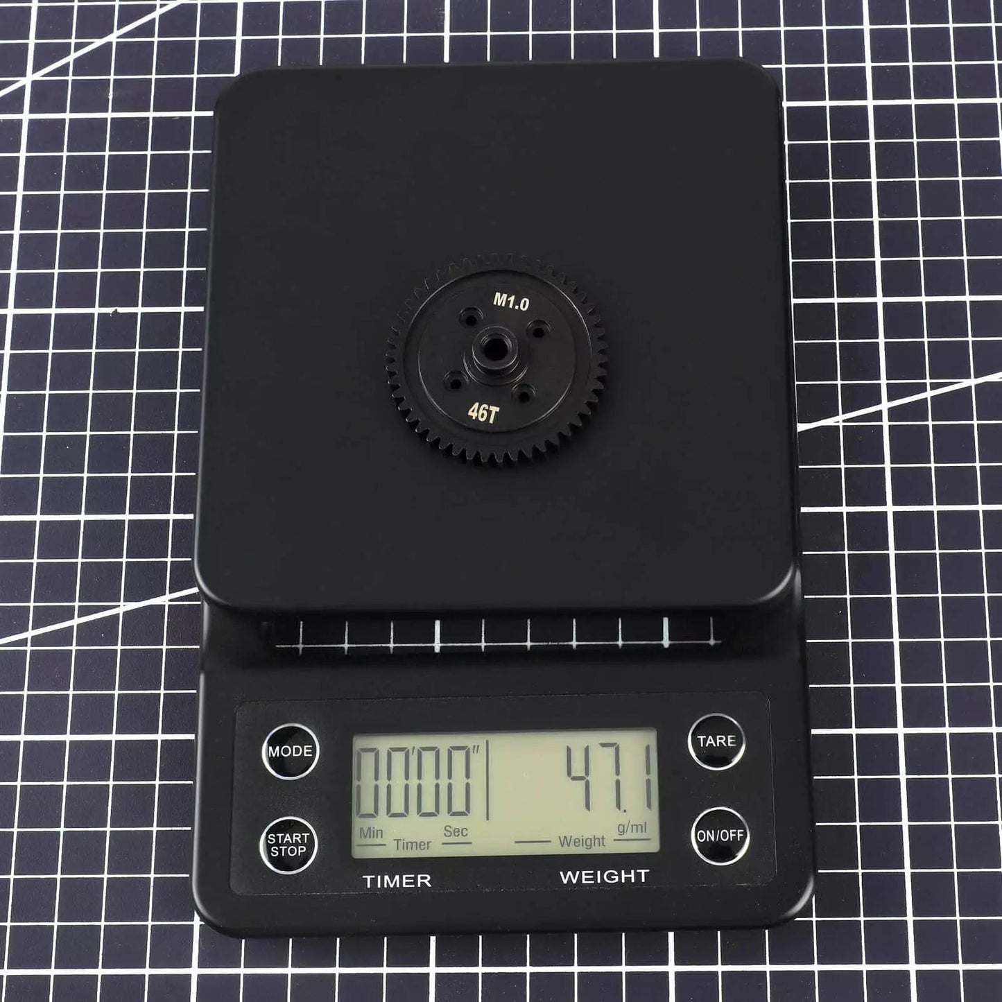 RCAWD Black RCAWD 1/8 CEN Racing Upgrades 45# Steel 46T M1 Spur Gear CM0205TBL