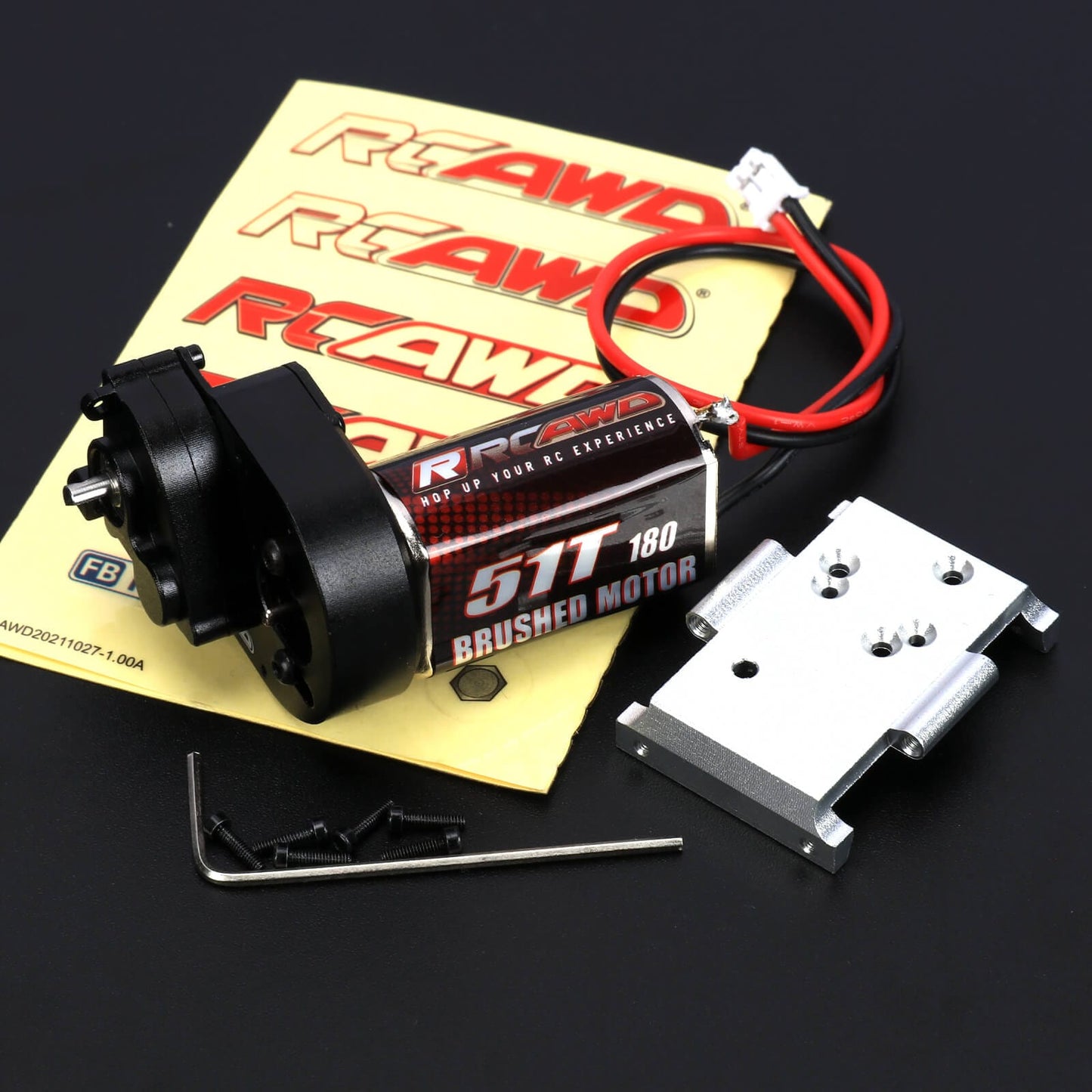 RCAWD HobbyPlus CR18 Silver RCAWD 1/18 HobbyPlus CR18P Upgrades 180 Motor 51T Metal Gearbox Combo Transmission 240301