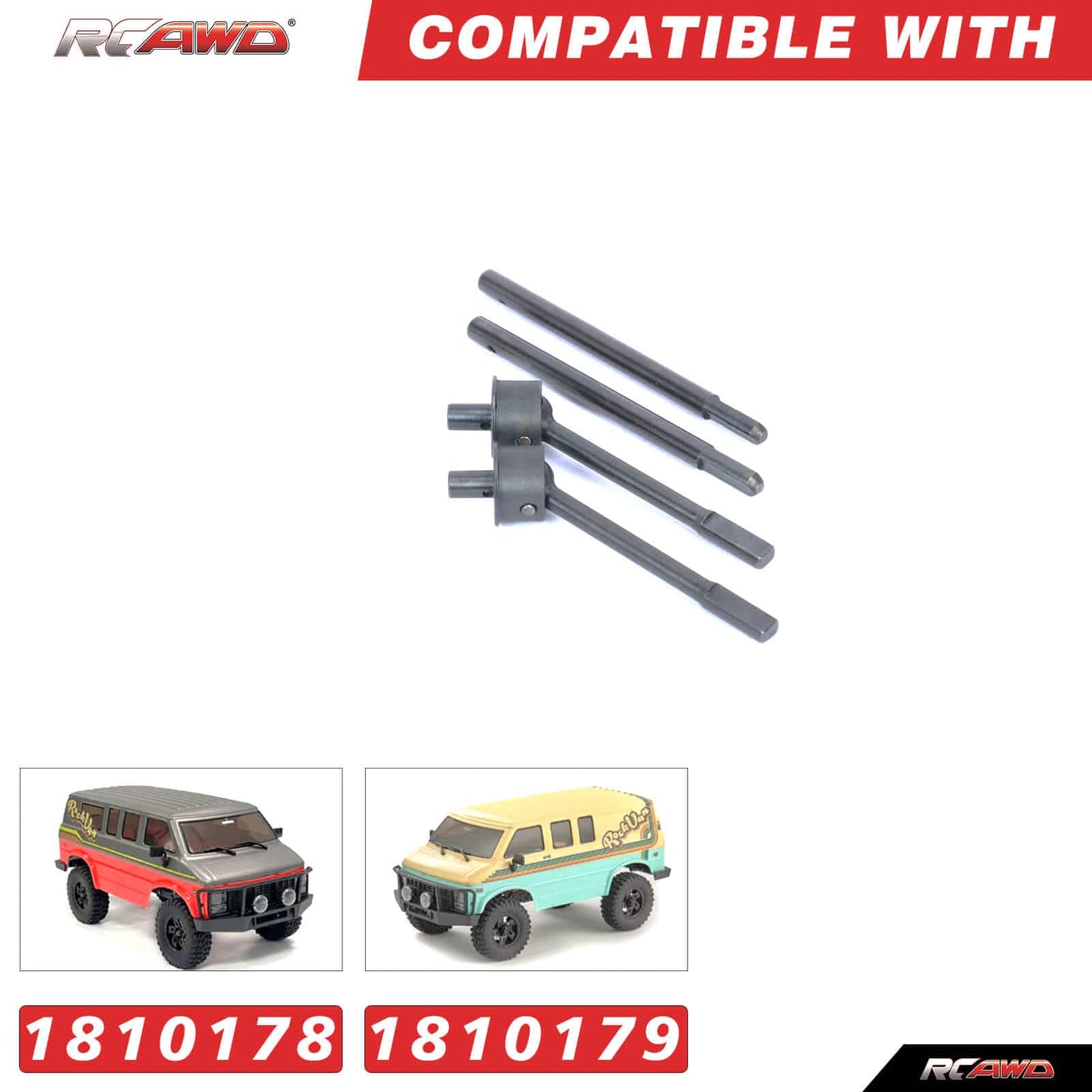 RCAWD HobbyPlus CR18 Sku RCAWD HobbyPlus CR18P Front CVD Driveshafts Rear Driveshafts
