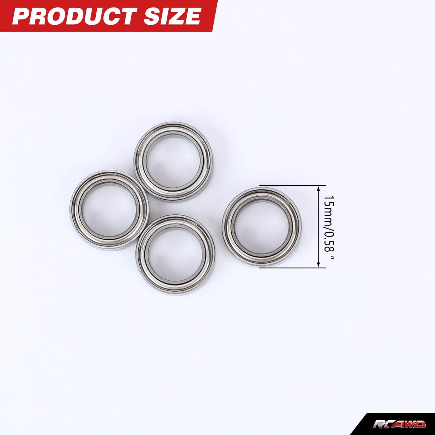 RCAWD Losi 22S 10×15×4MM RCAWD LOSI 1/10 22S 2WD Shielded Ball Bearing Set