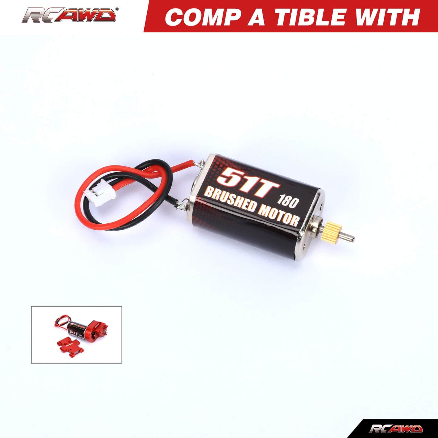 RCAWD RCAWD upgrade 51T 180 motor+16T motor gear