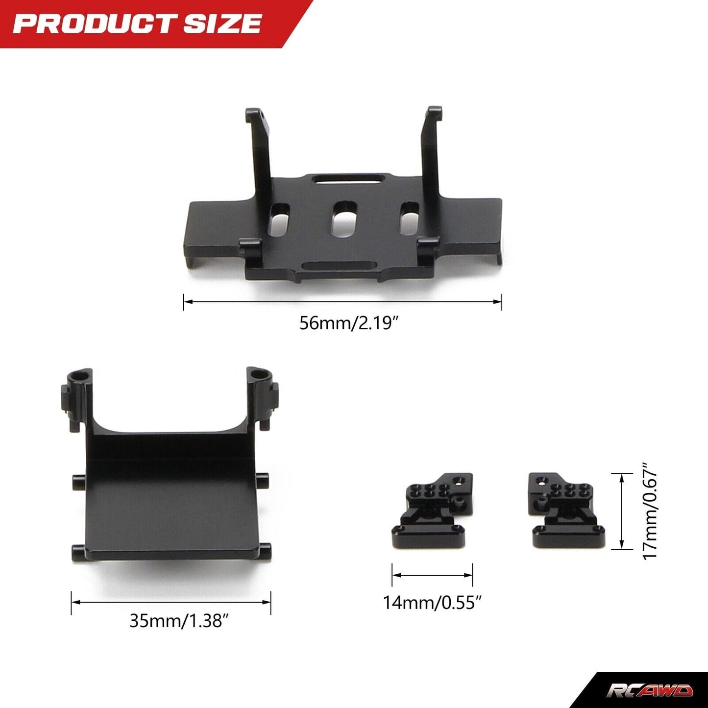 RCAWD SCX24 Ford Bronco Battery Tray ESC Tray Rear Shock Tower - RCAWD