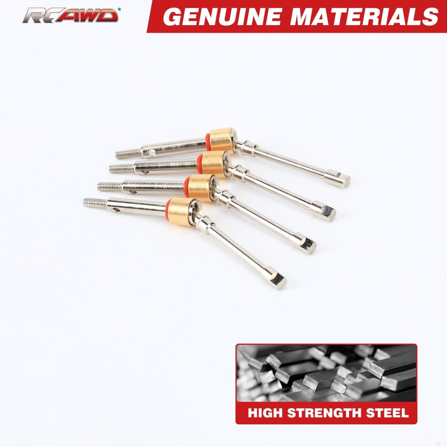 RCAWD SCX24 Upgrades 4WS Extended 4mm CVD Driveshaft 4pcs Compatiable with AX24 4WS - RCAWD