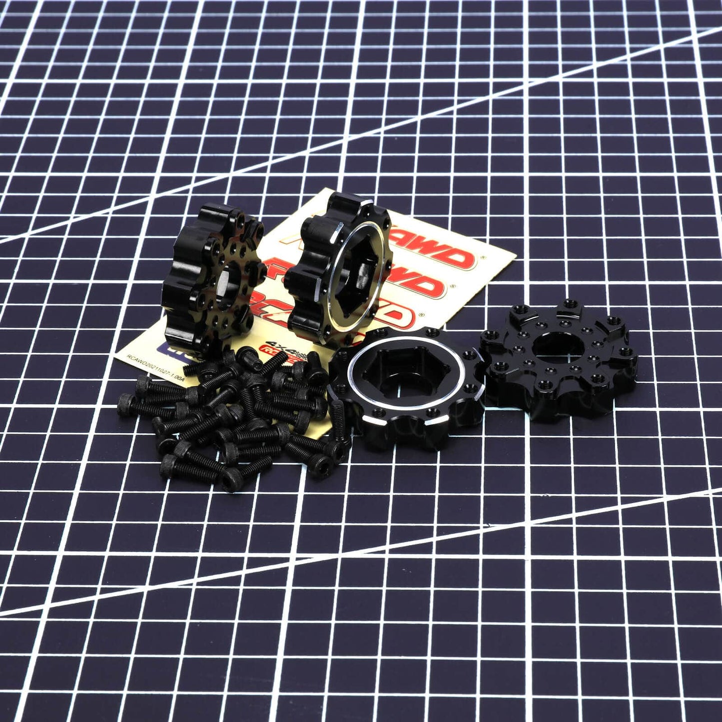 RCAWD UNIHEX UNIHEX RC Wheel Hex Adapter 1/8 8x32 to 17mm ZERO Offset Aluminum Hex Adapters for Pro-line Narrow 3.8" Tires Black