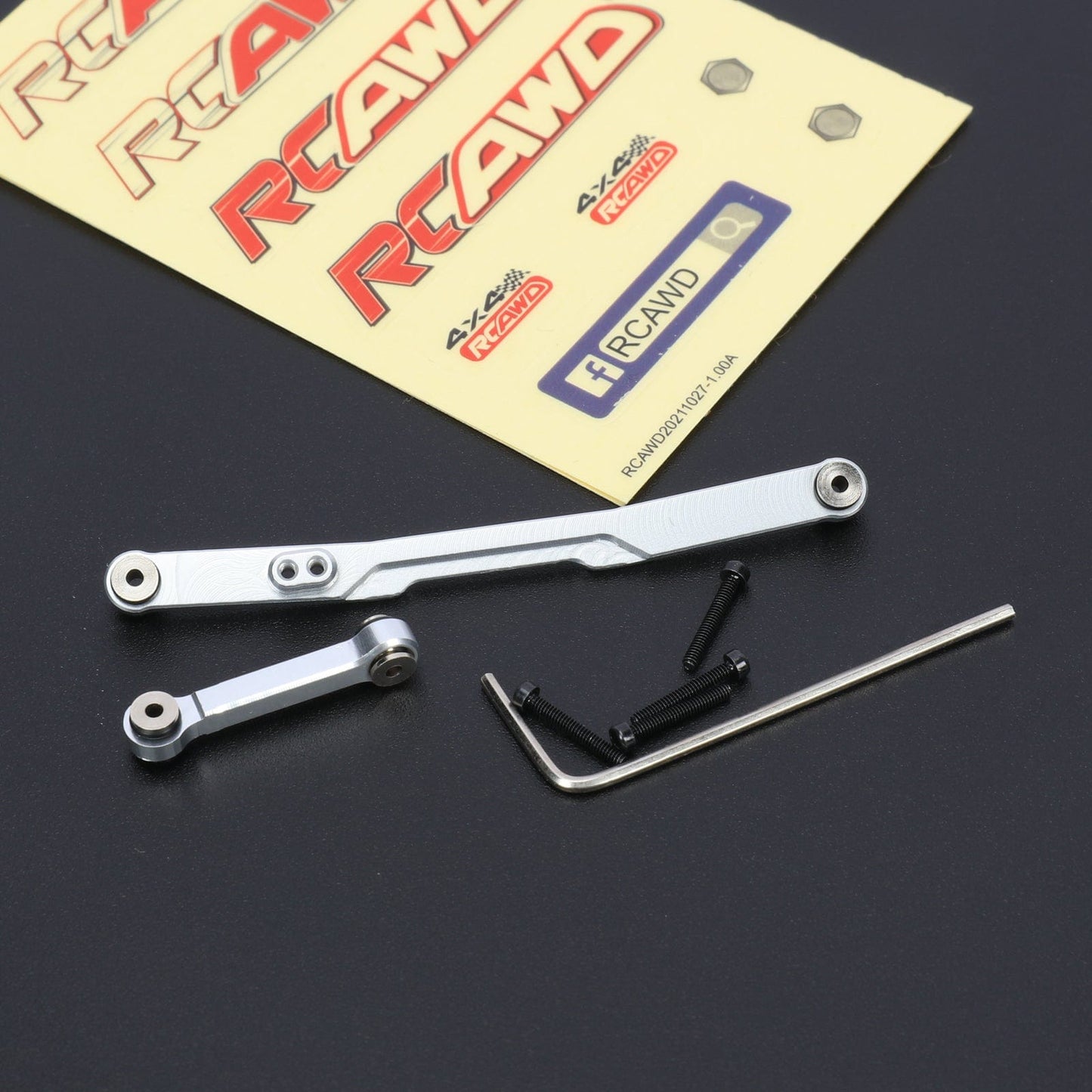RCAWD AXIAL SCX24 Silver RCAWD Axial SCX24 Fix Link Steering Rod front steering saver complete HRASXTF49X01 upgrade parts