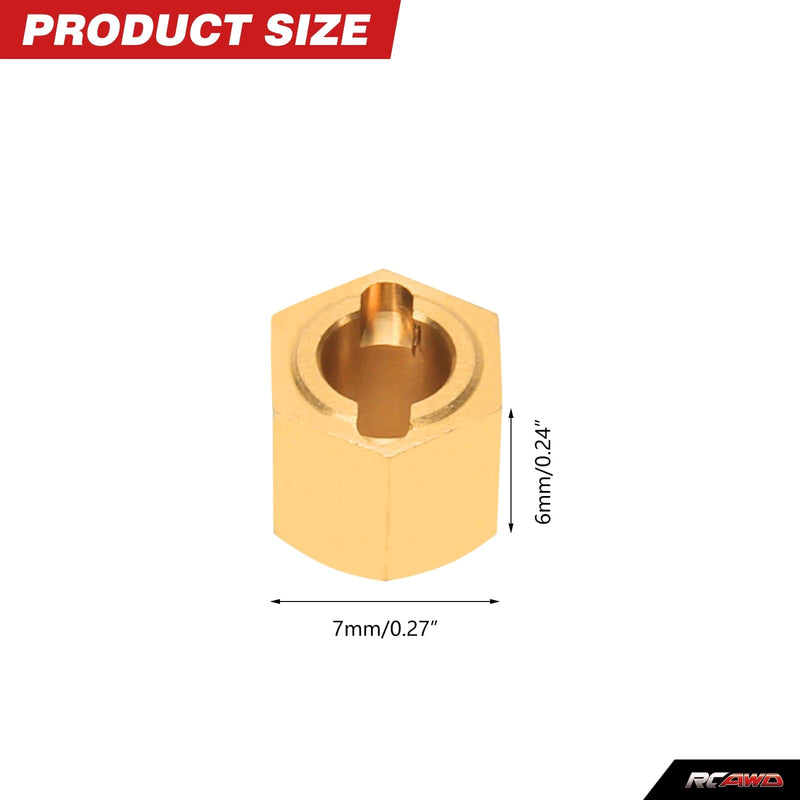 RCAWD FCX24 Upgrade Full brass wheel hex 4pcs 1.5g - RCAWD