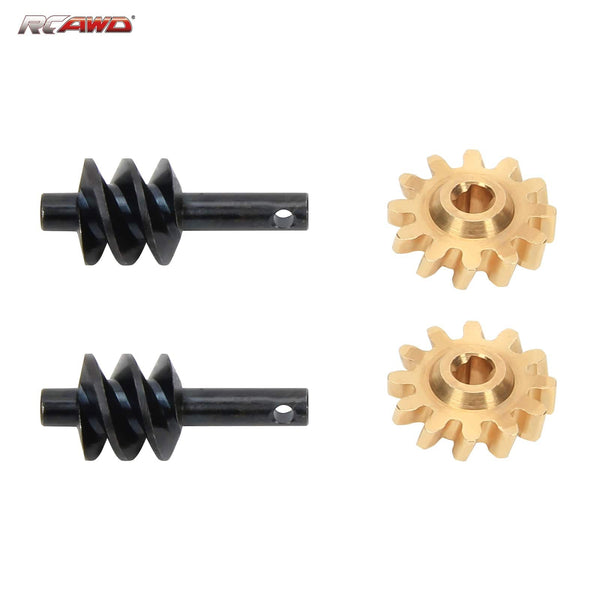 RCAWD Axial SCX24 Upgrades #45 steel front and rear worm gears 12T brass gears SCX2553YBL compatiable with AX24 - RCAWD