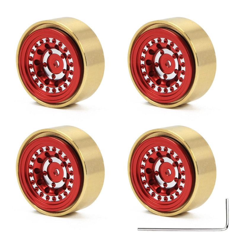 RCAWD 1.3'' Beadlock Wheel with Brass Weights Ring for 1/24 FMS FCX24 312g/set - RCAWD