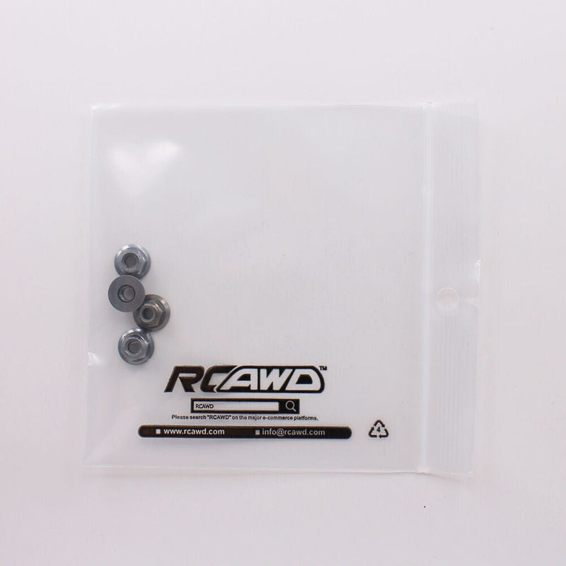 RCAWD Alloy 4mm Wheel Lock Nut for 1/16 Slash 4WD E-Revo Summit upgrade TS1613 4pcs - RCAWD