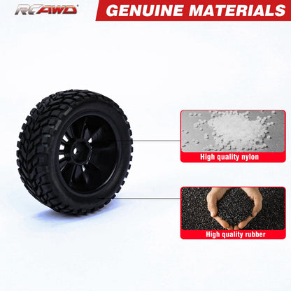 1/10 Pre - glued RC Wheel Tires for RC Rally Car RC On - road Car - RCAWD