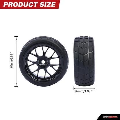 1/10 Pre - glued RC Wheel Tires for RC Rally Car RC On - road Car - RCAWD