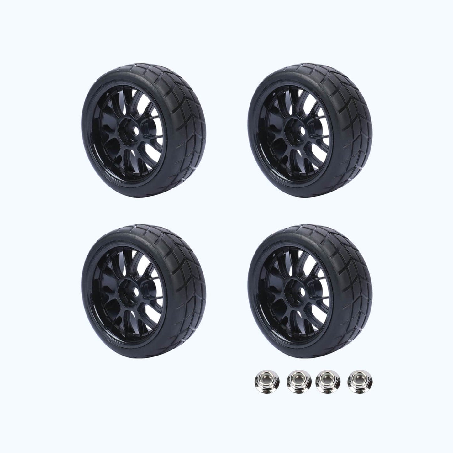 1/10 Pre - glued RC Wheel Tires for RC Rally Car RC On - road Car - RCAWD