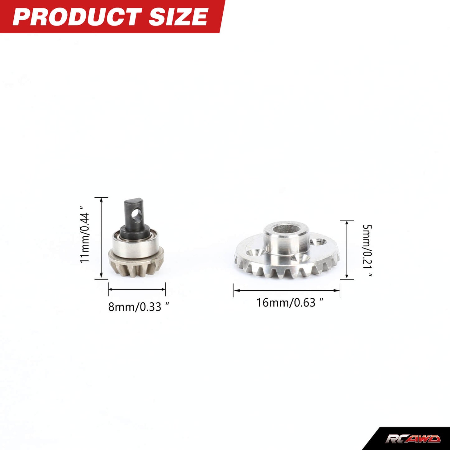 RCAWD FCX24 Powder Metallurgy Steel Differential Assembly Set with Straight Bevel Gear