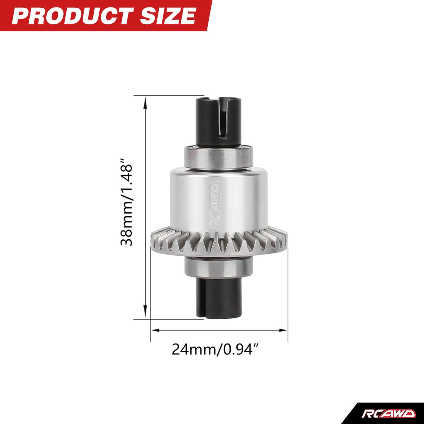 RCAWD ARRMA Grom 30T Front Rear Oil Filled Differential Assembly Silver