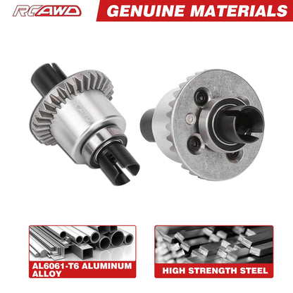 RCAWD ARRMA Grom 30T Front Rear Oil Filled Differential Assembly Silver