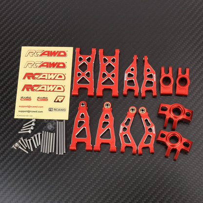 RCAWD 1/12 Losi 2S AWD Upgrade Parts Front Rear Suspension Arm / Red RCAWD Arrma Mojave Grom Front Rear Suspension Arms Set with Rear Stub Axle Carriers Steering Knuckles