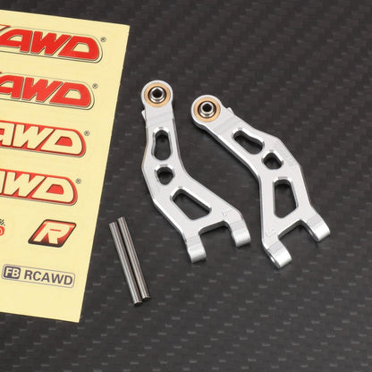 RCAWD 1/12 Losi 2S AWD Upgrade Parts Front Upper Suspension Arm / Silver RCAWD Arrma Mojave Grom Front Rear Suspension Arms Set with Rear Stub Axle Carriers Steering Knuckles