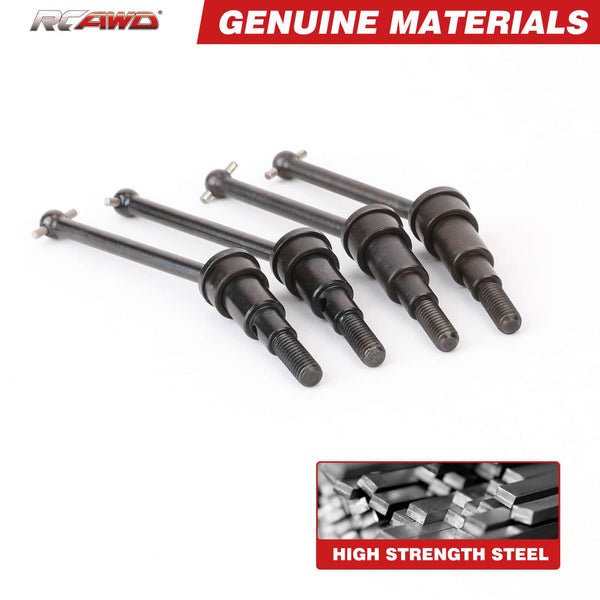 RCAWD 20Cr Steel CVD Drive Shaft Set - Front & Rear Upgrade For Arrma Mojave Grom & Losi 1/12 NASCAR RC Cars