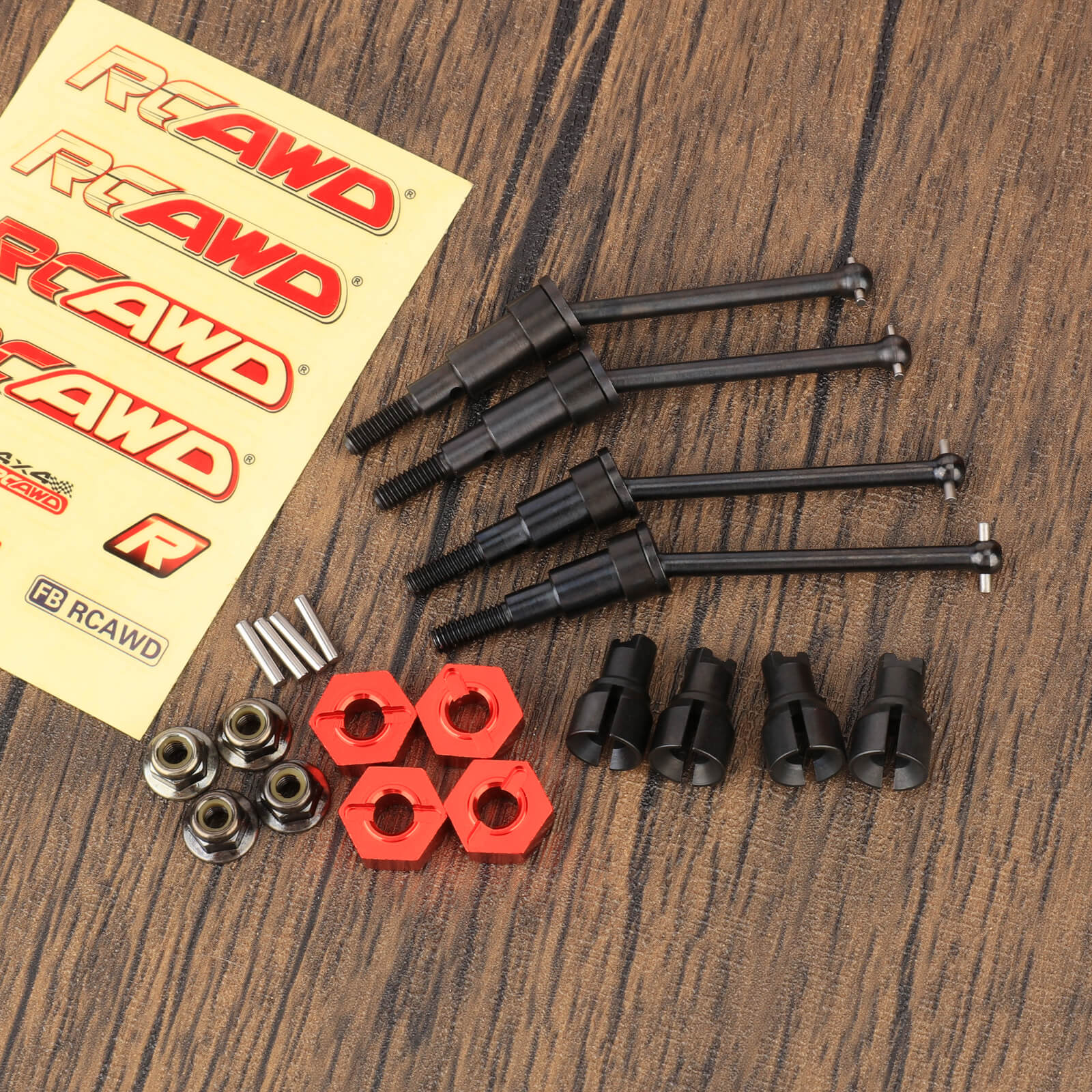 RCAWD 1/12 Losi 2S AWD Upgrade Parts RCAWD 74MM 40CrMo Front Rear CVD Drive Shafts Set for Arrma Mojave Losi Nascar Upgrade Parts