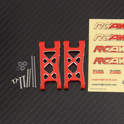 RCAWD 1/12 Losi 2S AWD Upgrade Parts Rear Lower Suspension Arm / Red RCAWD Arrma Mojave Grom Front Rear Suspension Arms Set with Rear Stub Axle Carriers Steering Knuckles