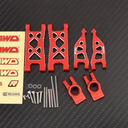 RCAWD 1/12 Losi 2S AWD Upgrade Parts Rear Suspension Arm / Red RCAWD Arrma Mojave Grom Front Rear Suspension Arms Set with Rear Stub Axle Carriers Steering Knuckles