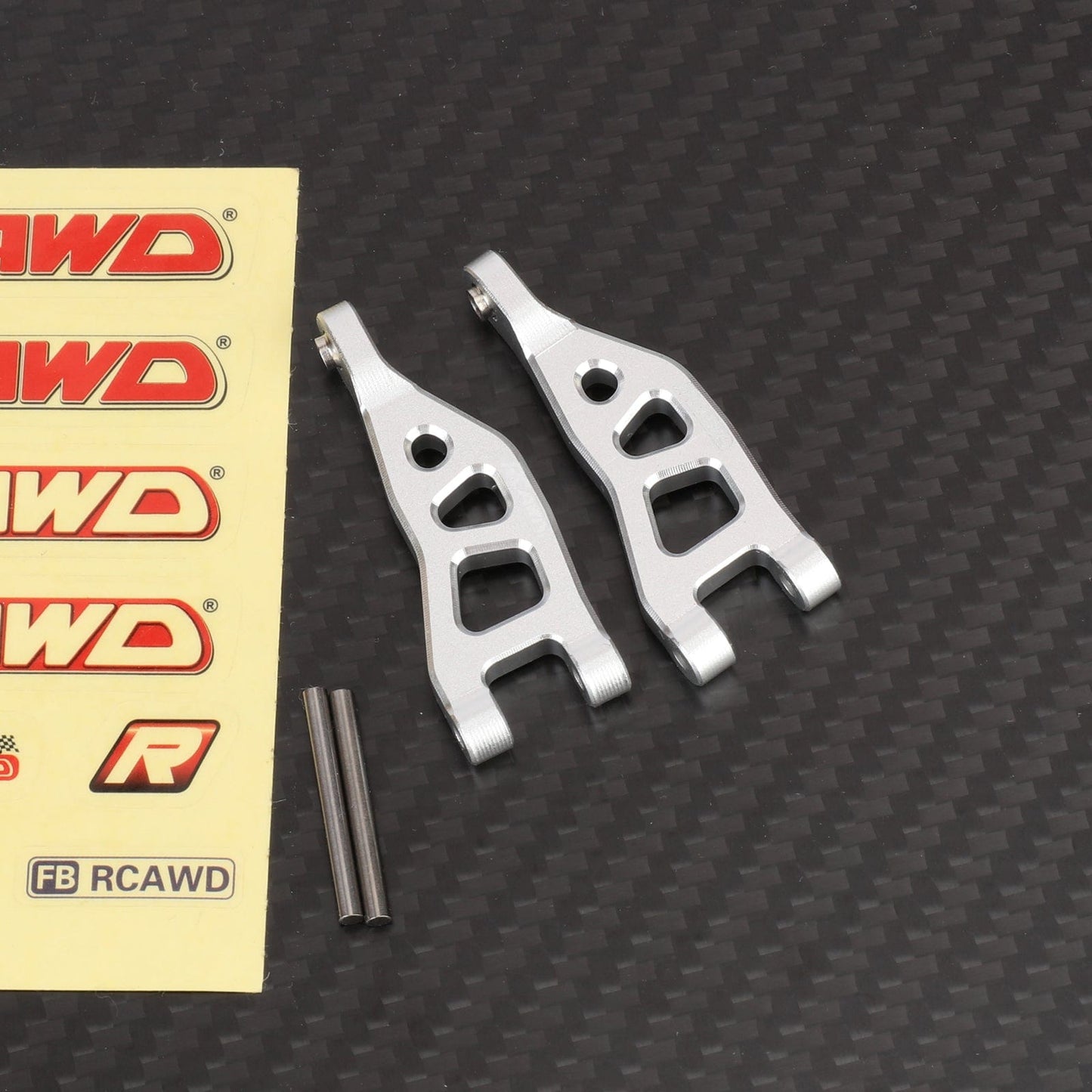 RCAWD 1/12 Losi 2S AWD Upgrade Parts Rear Upper Suspension Arm / Silver RCAWD Arrma Mojave Grom Front Rear Suspension Arms Set with Rear Stub Axle Carriers Steering Knuckles