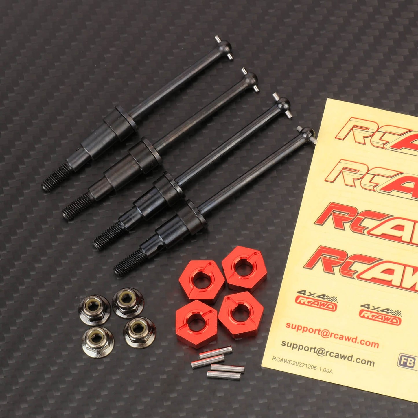 RCAWD 1/12 Losi 2S AWD Upgrade Parts Without RC Caster Blocks Set RCAWD 74MM 40CrMo Front Rear CVD Drive Shafts Set for Arrma Mojave Losi Nascar Upgrade Parts