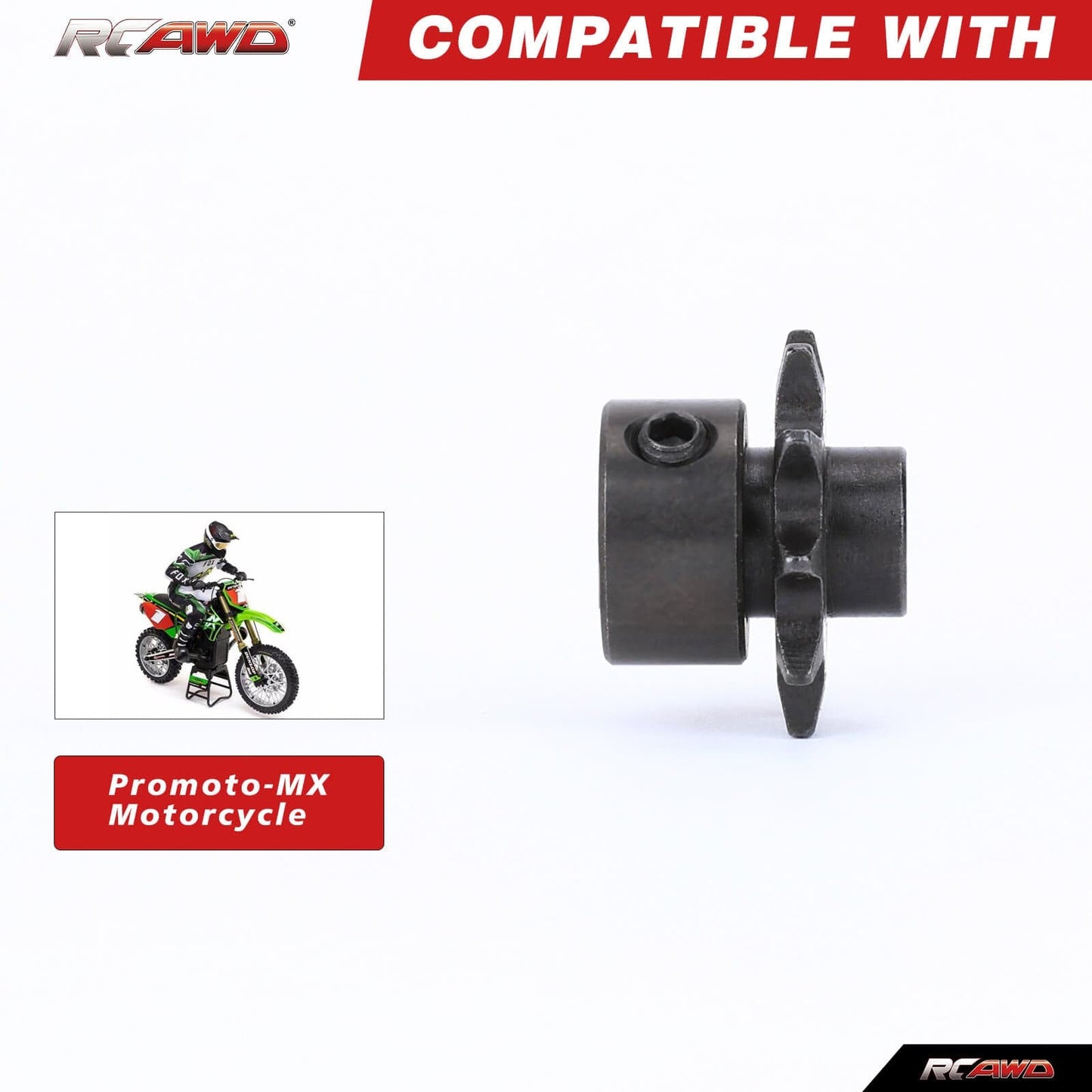 RCAWD 1/4 Losi Promoto-MX upgrades parts Black RCAWD 1/4 Losi Promoto-MX Front Chain Sprocket for Losi Motorcycle