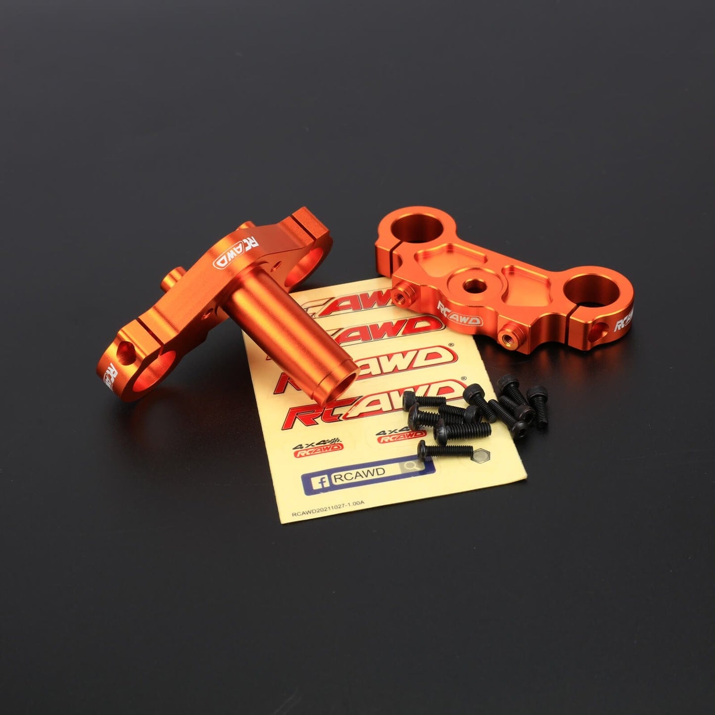 RCAWD 1/4 Losi Promoto-MX upgrades parts Orange RCAWD 1/4 Losi Promoto-MX Upgrades Aluminum Triple Clamp Set for losi Motorcycle LOS364006S