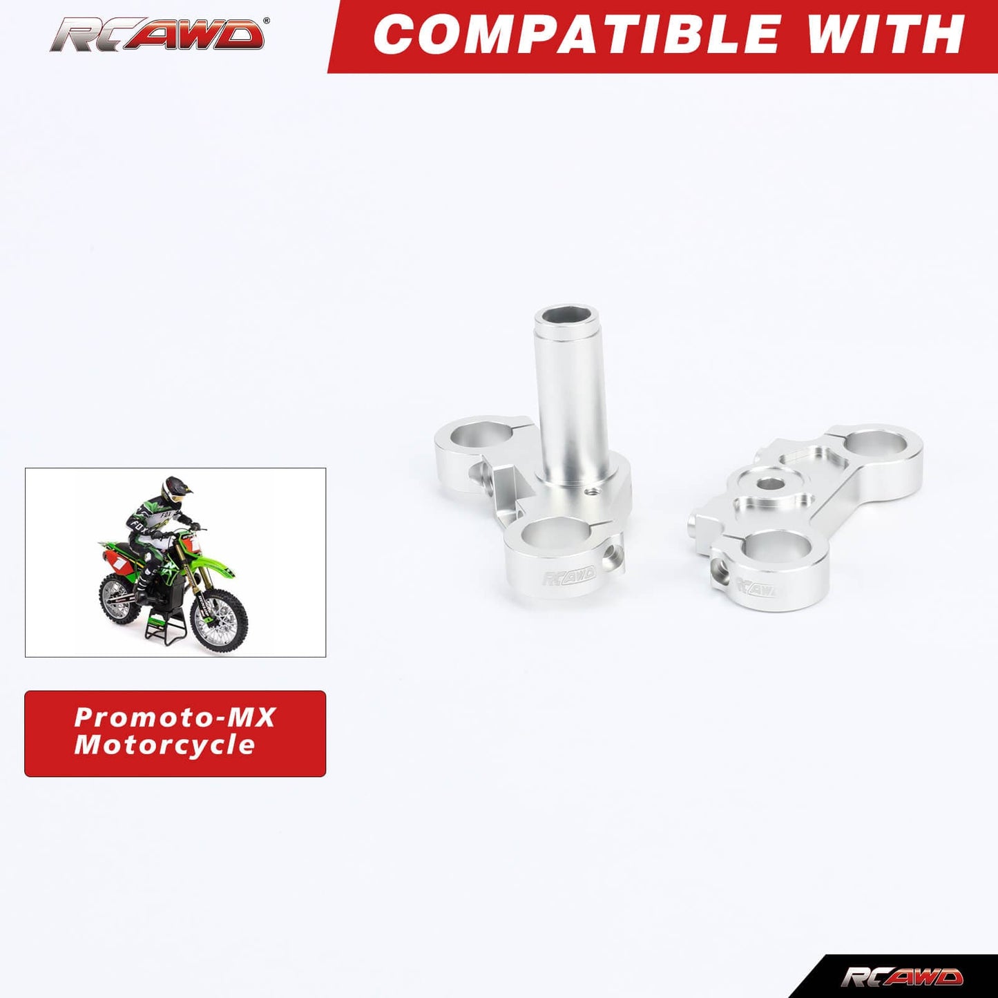 RCAWD 1/4 Losi Promoto-MX upgrades parts RCAWD 1/4 Losi Promoto-MX Upgrades Aluminum Triple Clamp Set for losi Motorcycle LOS364006S