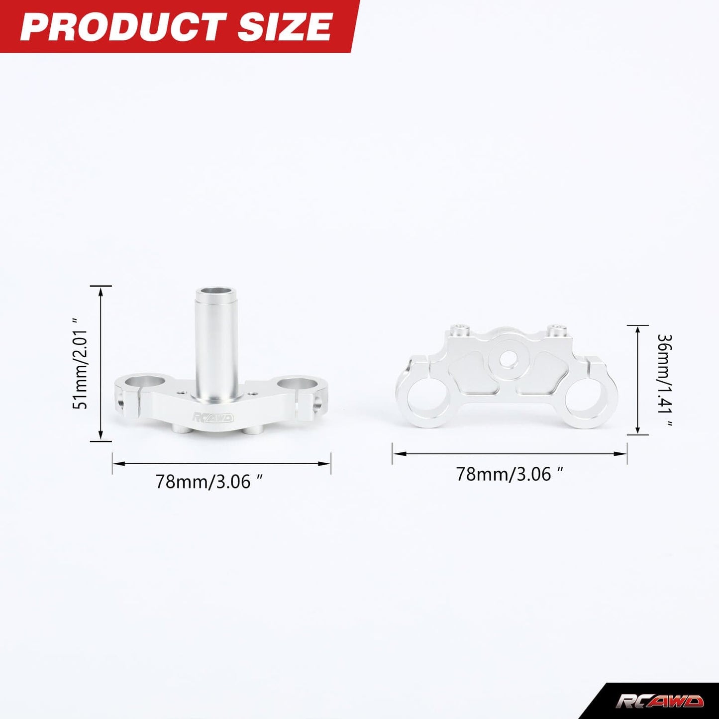 RCAWD 1/4 Losi Promoto-MX upgrades parts RCAWD 1/4 Losi Promoto-MX Upgrades Aluminum Triple Clamp Set for losi Motorcycle LOS364006S