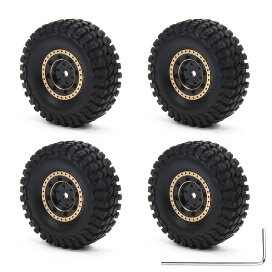 RCAWD 1.0" Brass Beadlock Wheels with 54*19mmTires - RCAWD