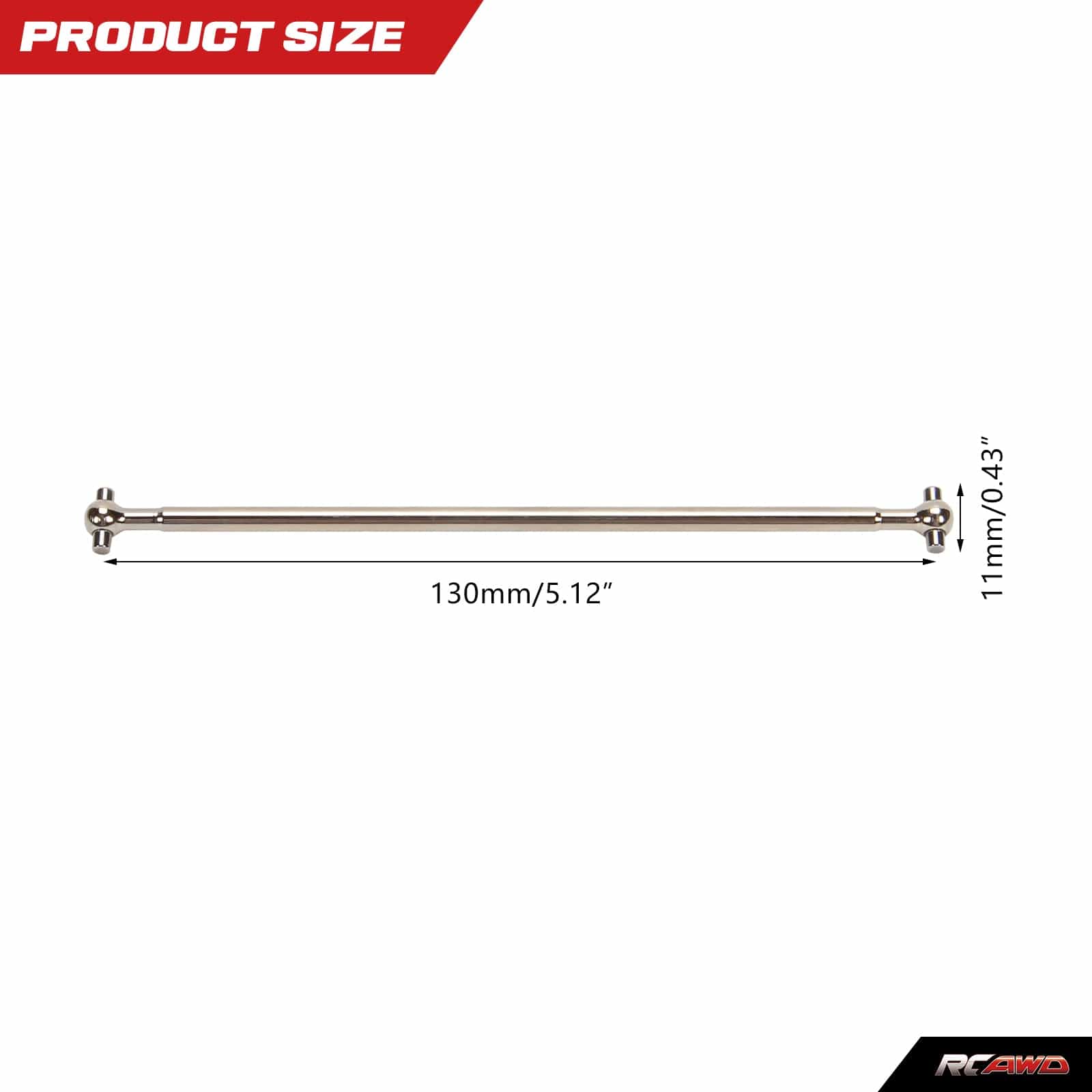 RCAWD 1/10 Losi Baja Rey Upgrades #45 Steel 4*136mm Front Center Drive Shaft Dogbone - RCAWD