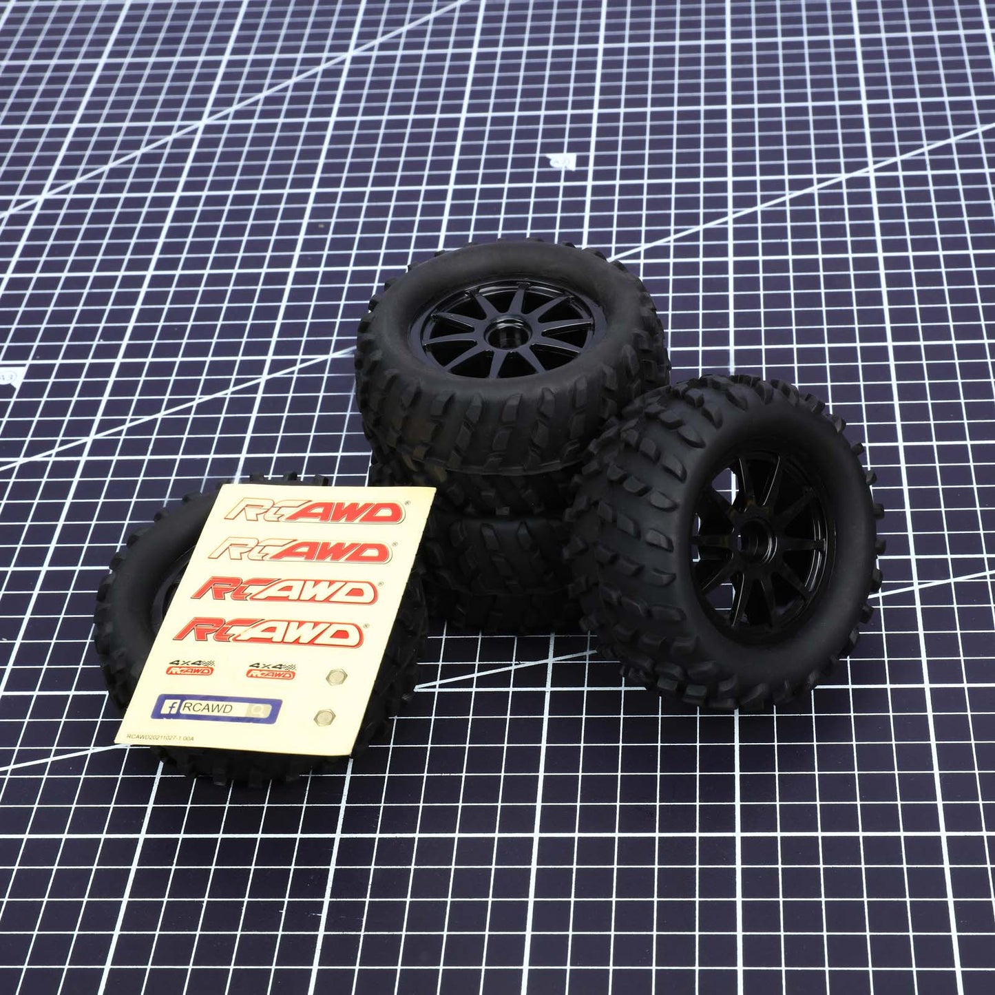 RCAWD 1/16 RC Tires Pre - glued for MJX Hyper go RC truck LG - 007BL LG - 008BL - RCAWD