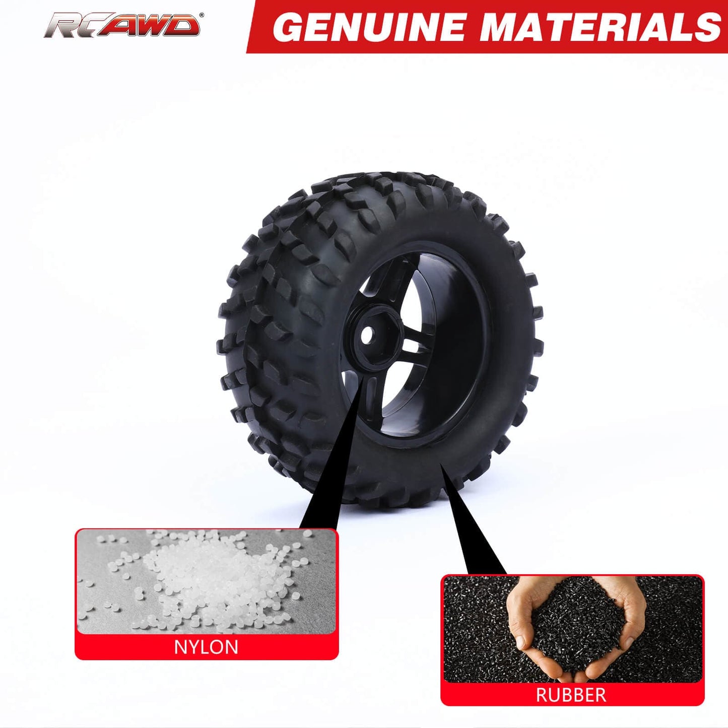 RCAWD 1/16 RC Tires Pre - glued for MJX Hyper go RC truck LG - 007BL LG - 008BL - RCAWD