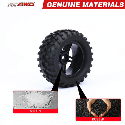 RCAWD 1/16 RC Tires Pre - glued for MJX Hyper go RC truck LG - 007BL LG - 008BL - RCAWD