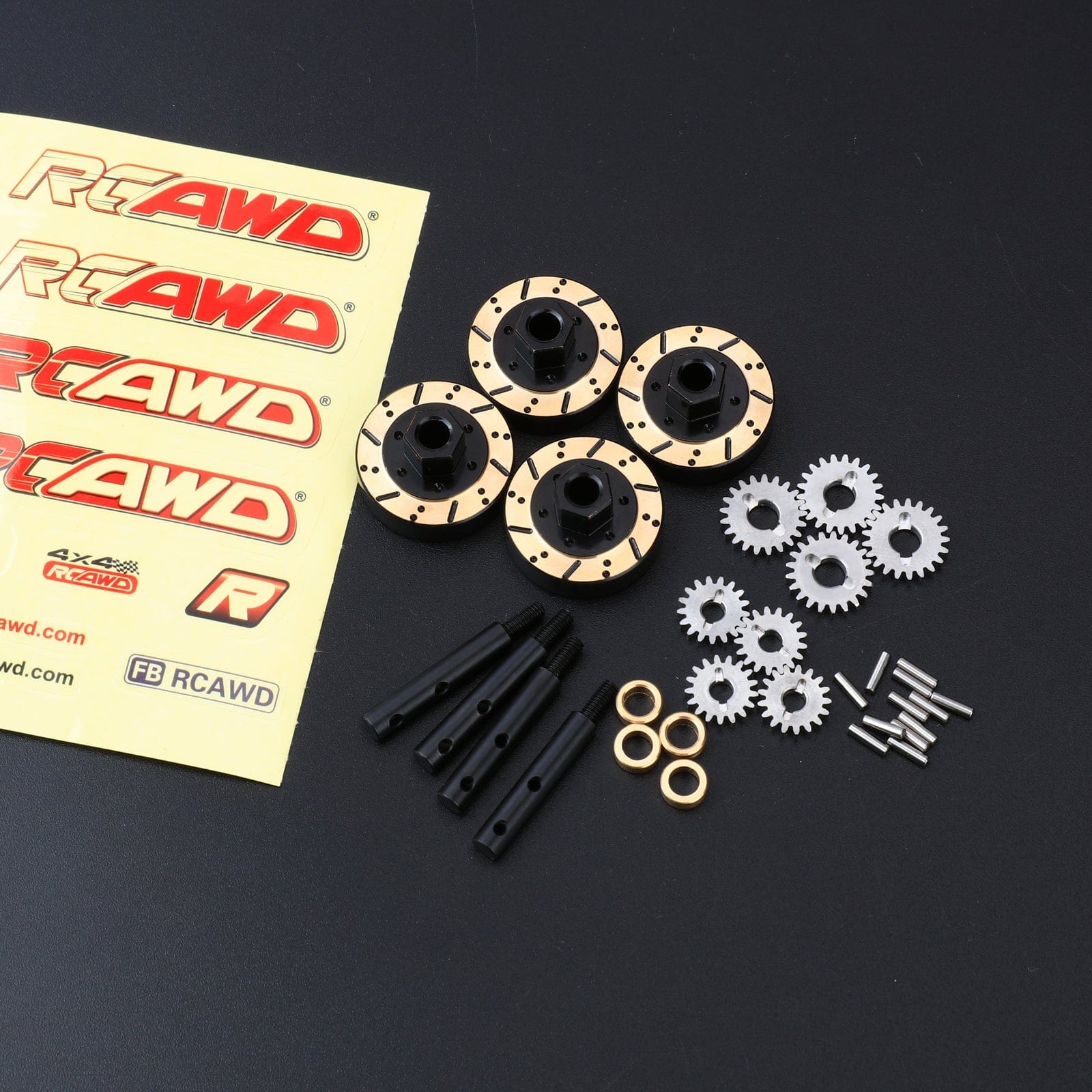 RCAWD 1/18 HobbyPlus CR18 Portal Axles Shafts & Portal Reduction Gears with Counterweight Hex Set - RCAWD