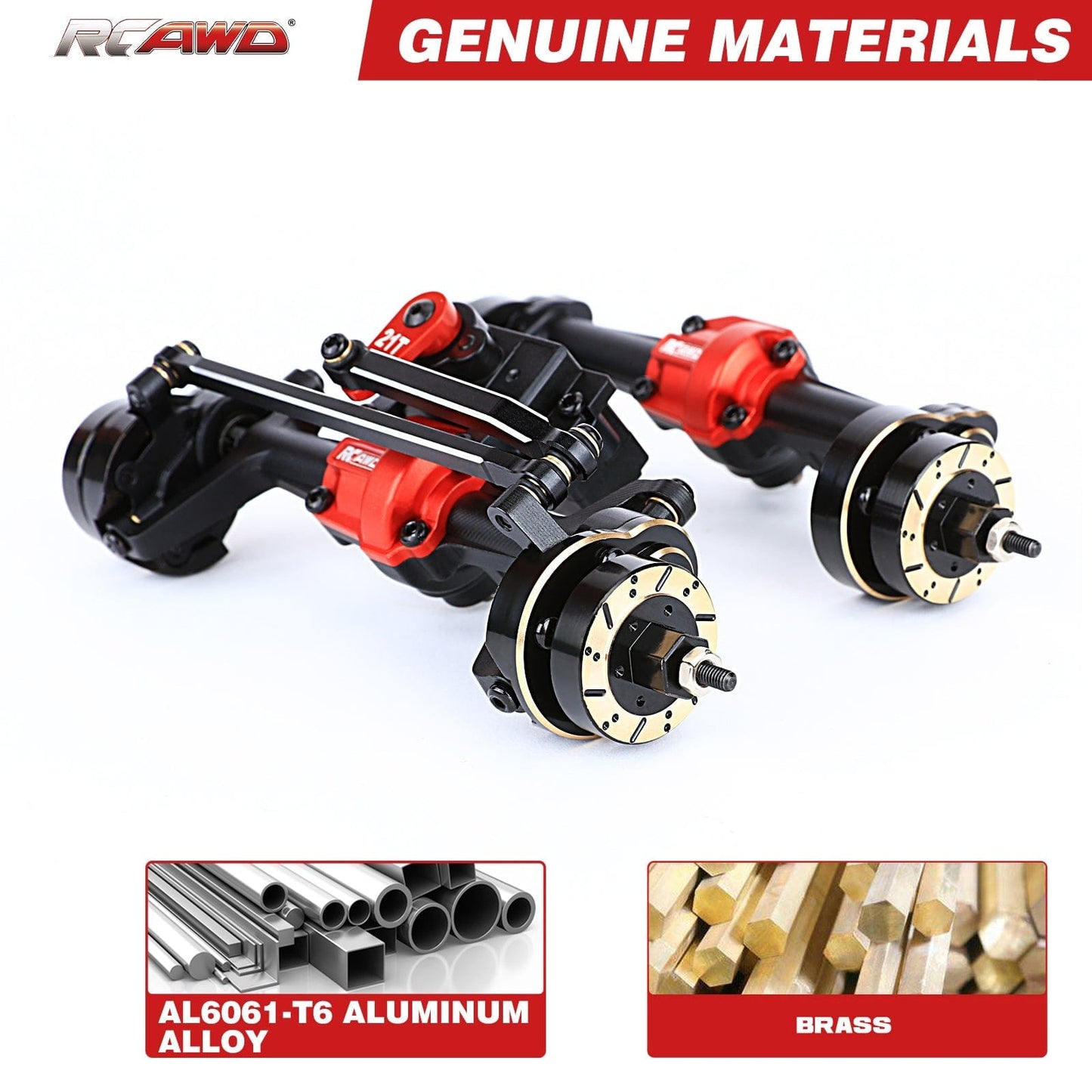 RCAWD 1/18 HobbyPlus CR18 Upgrades Widen 10mm Reverse Design Portal Axles with Brass Hex - RCAWD