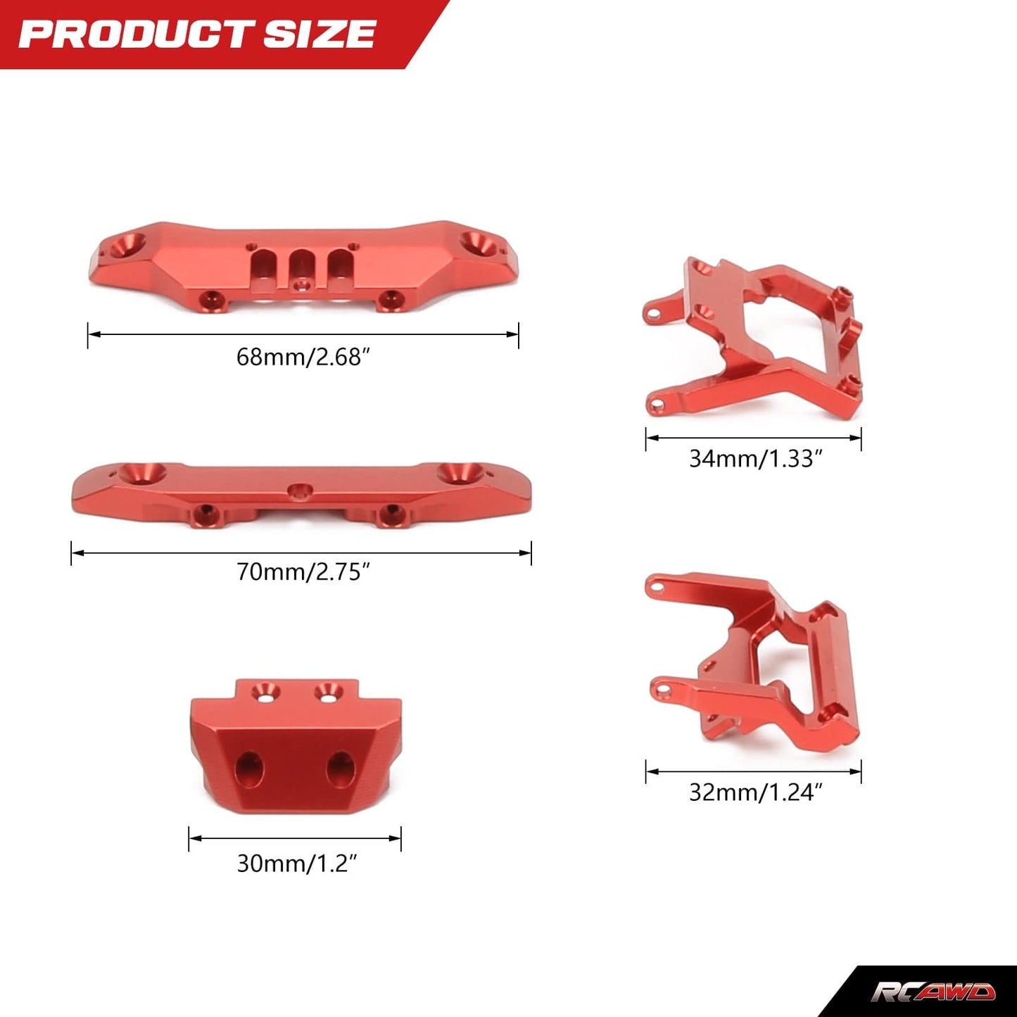 RCAWD 1/18 Traxxas Latrax Aluminium Bumper Set - RCAWD