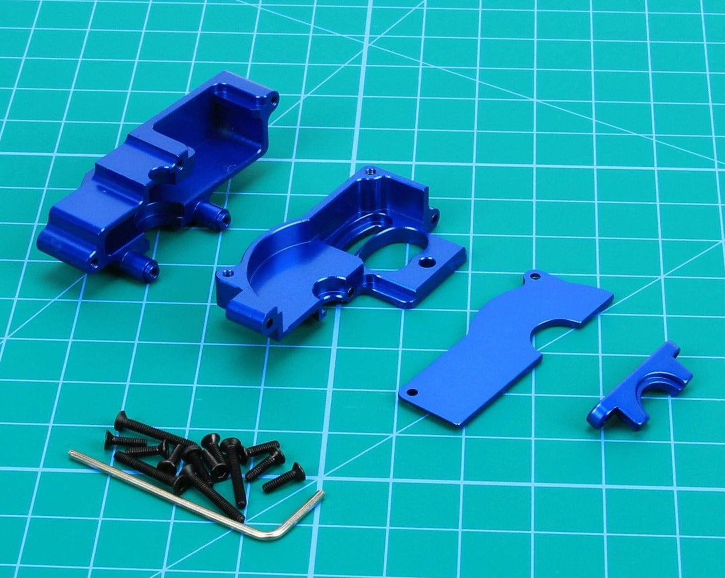 RCAWD 1/18 Traxxas Latrax Aluminium Gearbox Housing & Motor Plate Set - RCAWD