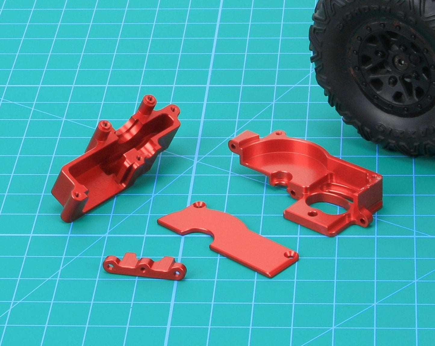 RCAWD 1/18 Traxxas Latrax Aluminium Gearbox Housing & Motor Plate Set - RCAWD